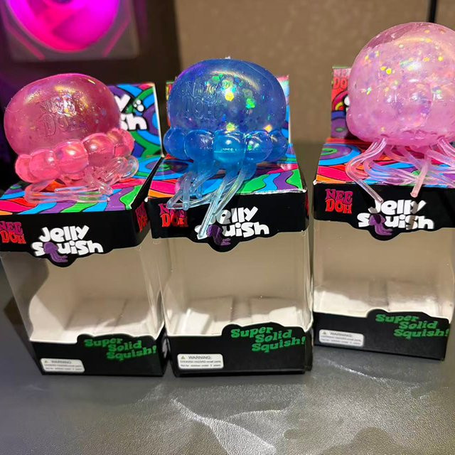 Needoh Fuzz Ball Quallen-Squishy, Sensorisches Quetschspielzeug - Bild 1