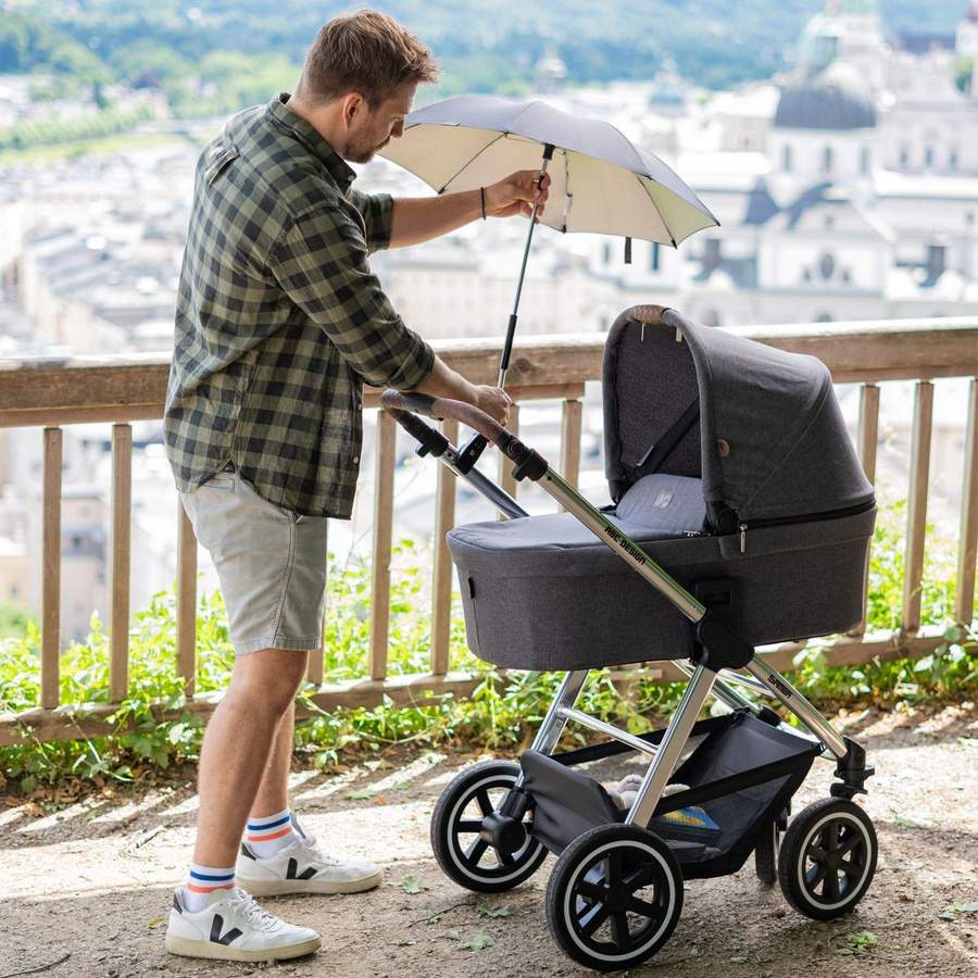 Zamboo Universal Sonnenschirm für Kinderwagen und Buggy in Schwarz aus Polyester - Bild 7