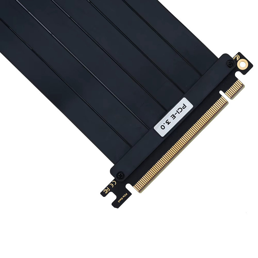 ALLOYSEED PCIe 3.0 x16 Hochgeschwindigkeits-Verlängerungskabel mit EMI-Abschirmung und 180-Grad-Adapter in Schwarz - Bild 3