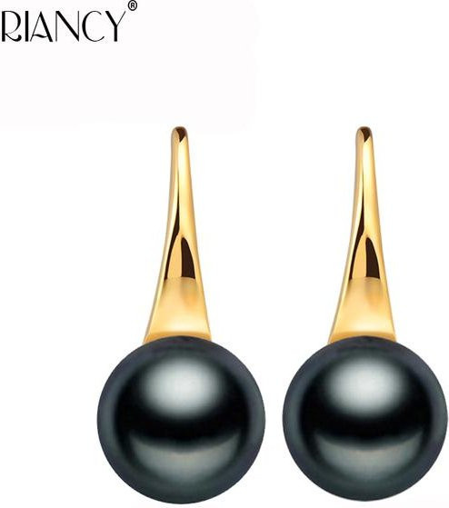 Wucifang Jewelry Ohrringe, 925 Silber, Schwarz, Perle, Damen - Bild 1