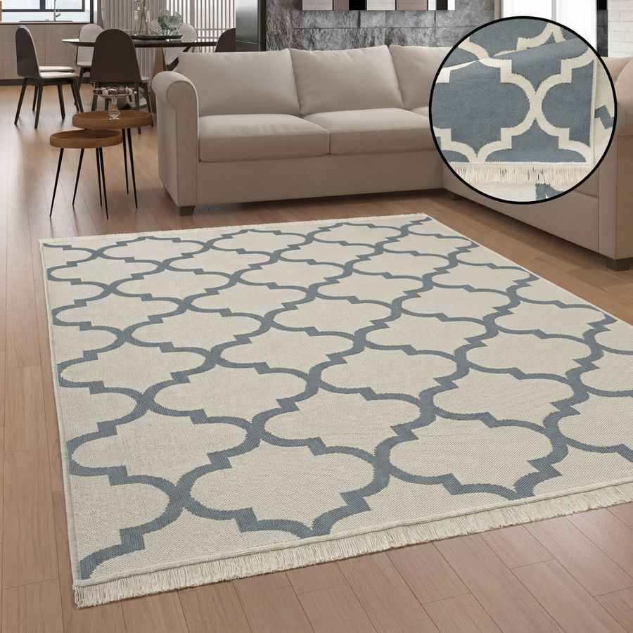 Wendbarer Skyla Teppich in Grau mit geometrischem Design, B/L: 60 x 180 cm - Bild 2