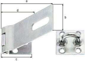 Sicherheitsüberfalle GAH Alberts aus verzinktem Stahl, Länge: 93 mm, Breite: 37 mm, Höhe: 38 mm - Bild 1