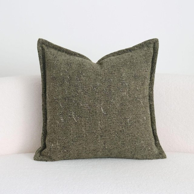Dekorativer Kissenbezug mit Gittermuster und Quaste von JMG Clothing in Grün, B/H: 45 x 45 cm - Bild 1