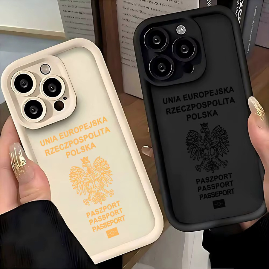 Polen Reisepass Handyhülle aus weichem Silikon-TPU für Samsung Galaxy S25 S24 S23 S22 S21 S20 Note 20FE Plus Ultra 4G 5G in Beige - Bild 1
