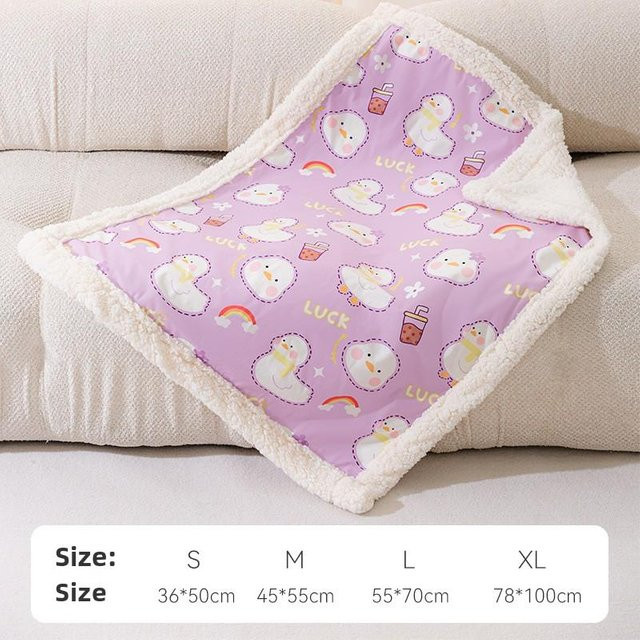 Var Vogue Teddydecke mit Bär-Cartoon-Design für Hunde und Katzen, Steppdecke aus verdickter Lammwolle, Farbe: Pink, B/H: 30 x 50 cm - Bild 1