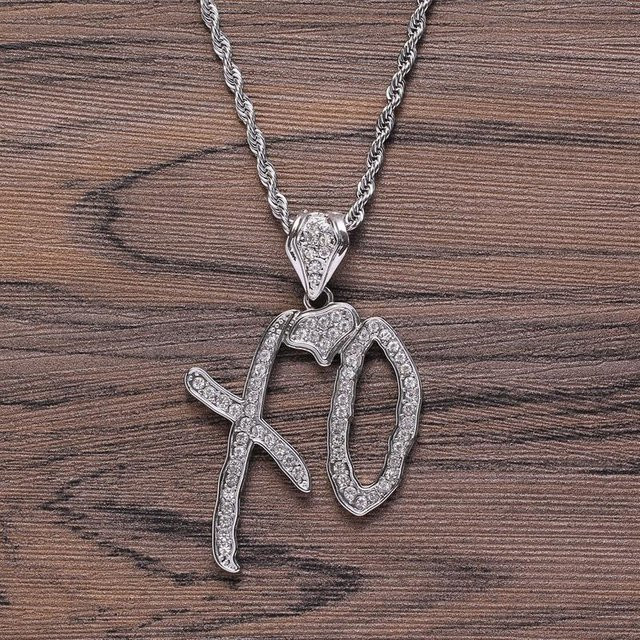 Halskette mit Anhänger Alphabet XO, Silber, Zirkonia, Unisex - Bild 1