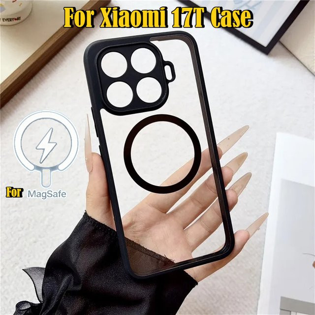 Transparente MagSafe Schutzhülle für Xiaomi 17T und 15T Pro aus hartem PC mit stoßfestem Bumper-Design - Bild 1