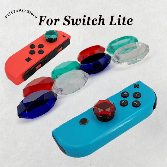 Yu Xi Kristall Joystick Daumen Grip Abdeckung für Nintendo Switch Lite, 2 Stück, Transparent und Multicolour - Bild 1