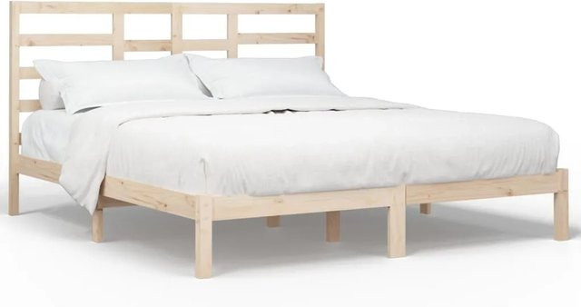 vidaXL Massivholzbett aus Kiefernholz in Braun, B/T: 200 x 200 cm - Bild 1