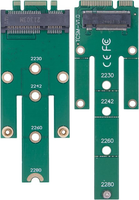 MSATA zu NGFF M.2 SSD Adapter Konverter für 2242/2260/2280 Formfaktoren in Grün - Bild 1
