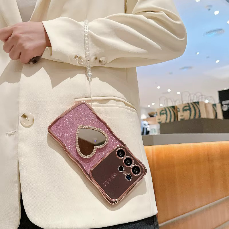 Glitzernde magnetische Handyhülle für Samsung S25 Ultra, S24 FE und S23 in Transparent mit Trageband und stoßfestem Design - Bild 3