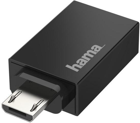 Hama USB-OTG-Adapter Micro-USB auf USB-A in Schwarz mit USB 2.0 und 480 Mbit/s - Bild 1