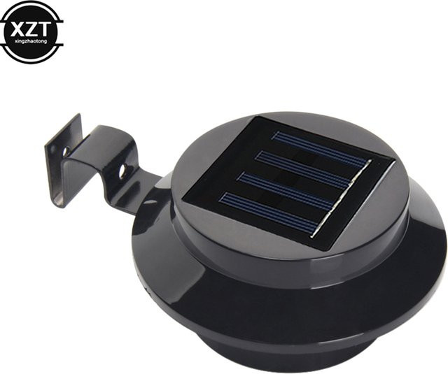 Runde Solar LED Gartenleuchte für Wand und Zaun in Schwarz - Bild 1