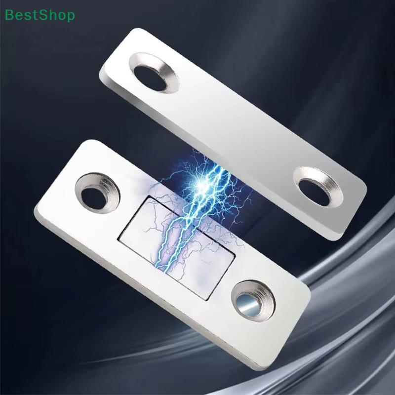 Magnetischer Schiebetürschnäpper ohne Bohren in Silber – Unsichtbarer Kleiderschranktürmagnet und starker magnetischer Riegel für selbstschließende Schranktüren - Bild 2