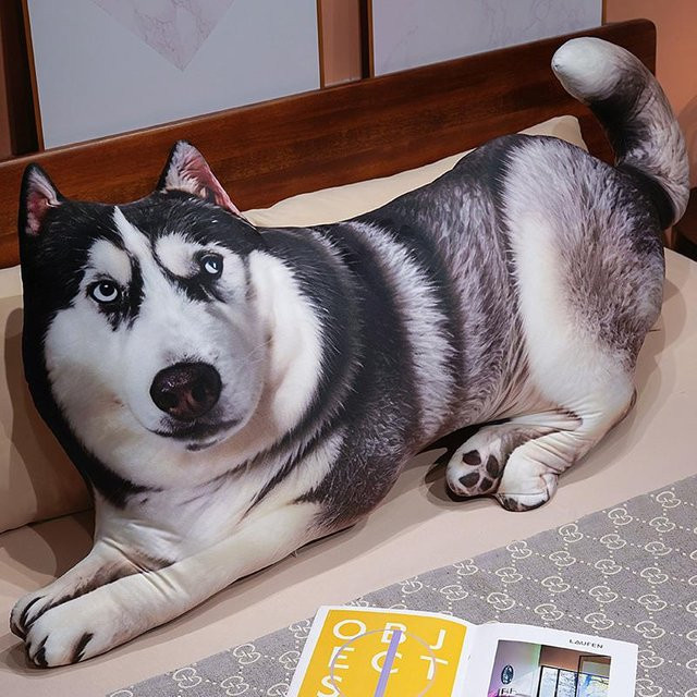 Yiran Health & Beauty Husky-Kissen, Plüschkissen, 90cm, ab 14 Jahren - Bild 1