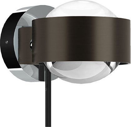 Top Light Puk! 80 Wall Avantgarde HV-LED-Wandleuchte in Black Wood und Chrom mit warmweißem Licht (2700K) - Bild 1