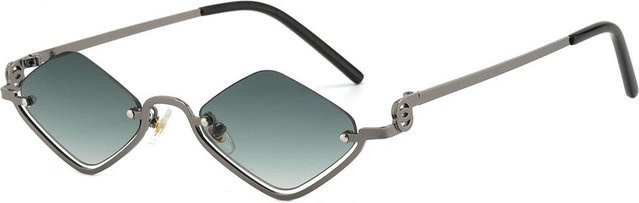 Card Chan Sonnenbrille, Cat-Eye, Halbrand, Metall, grau, Damen - Bild 1