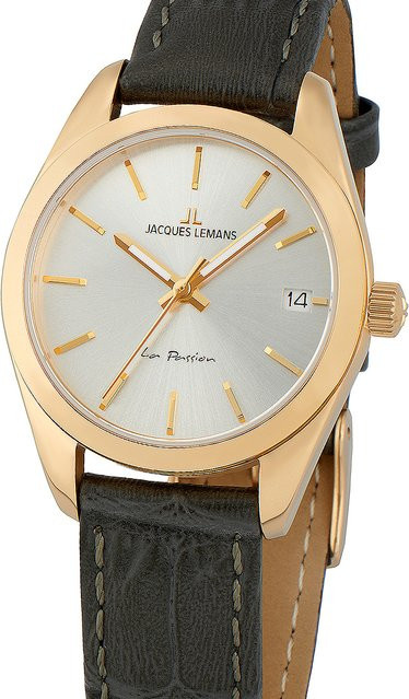 Jacques Lemans Damenuhr, Quarz, Edelstahl, Leder, 30 mm, 10 ATM - Bild 1