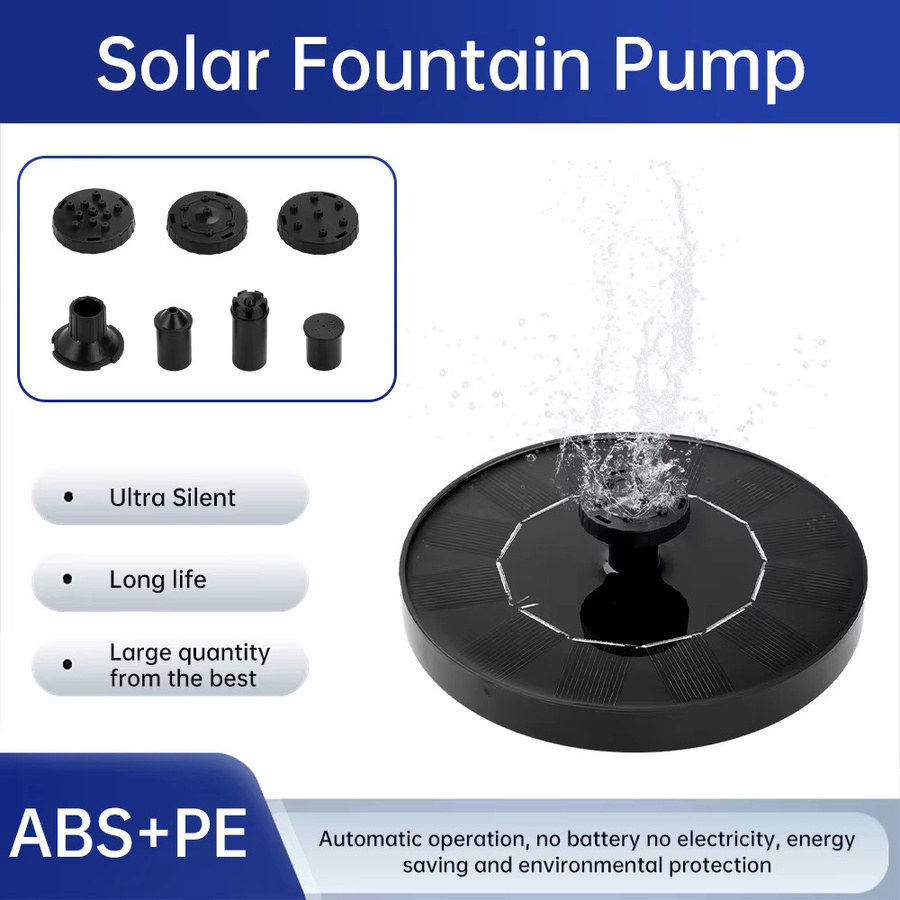 Solar-Wasserpumpe für Springbrunnen mit 4 Düsen und 150 l/h Förderleistung für Garten und Vogelbad - Bild 5