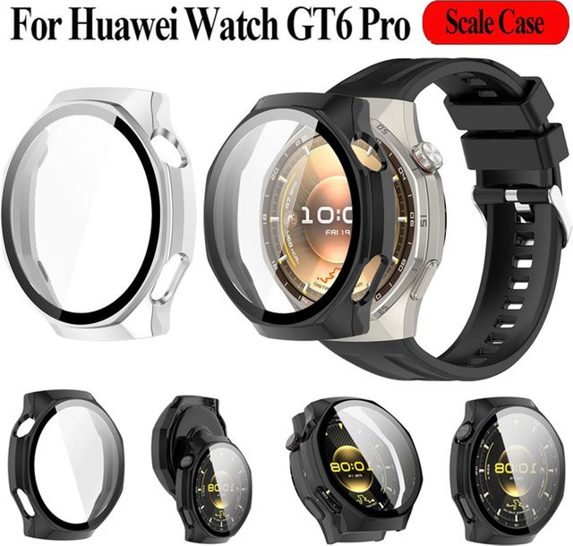 Huawei Uhrenzubehör Glas Schutzhülle für Huawei Uhr GT6 Pro 46mm, Silber - Bild 1