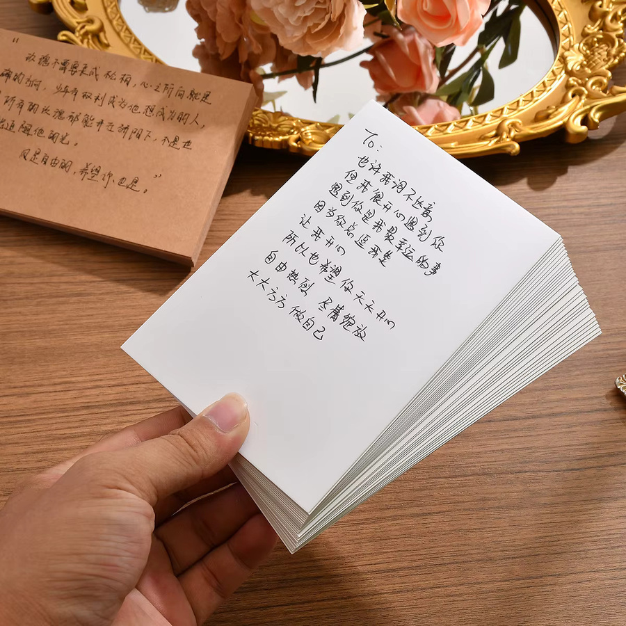 Verdickte leere Bastelkarten in Weiß für DIY-Zeichnungen, Flashcards und Lernkarten, 50 Stück - Bild 3