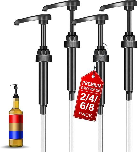 Leeseph Kaffee-Sirup-Pumpspender für 750 ml Flaschen, Schwarze Siruppumpen aus Kunststoff - Bild 1
