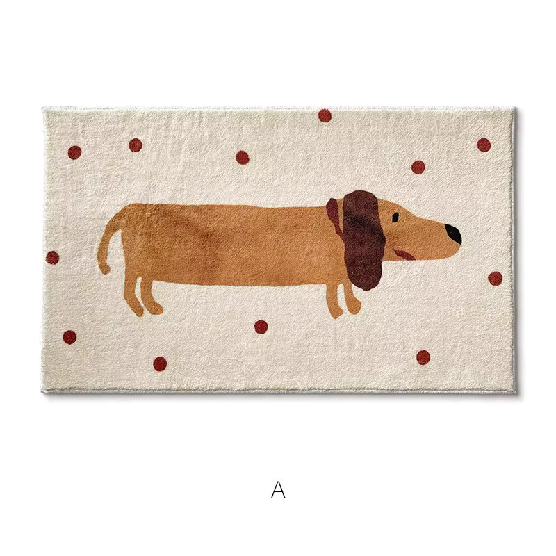 VIKAMA Hundematte aus gewaschenem Imitations-Kaschmir in Beige, rutschfest und maschinenwaschbar, B/T: 60 x 40 cm - Bild 2