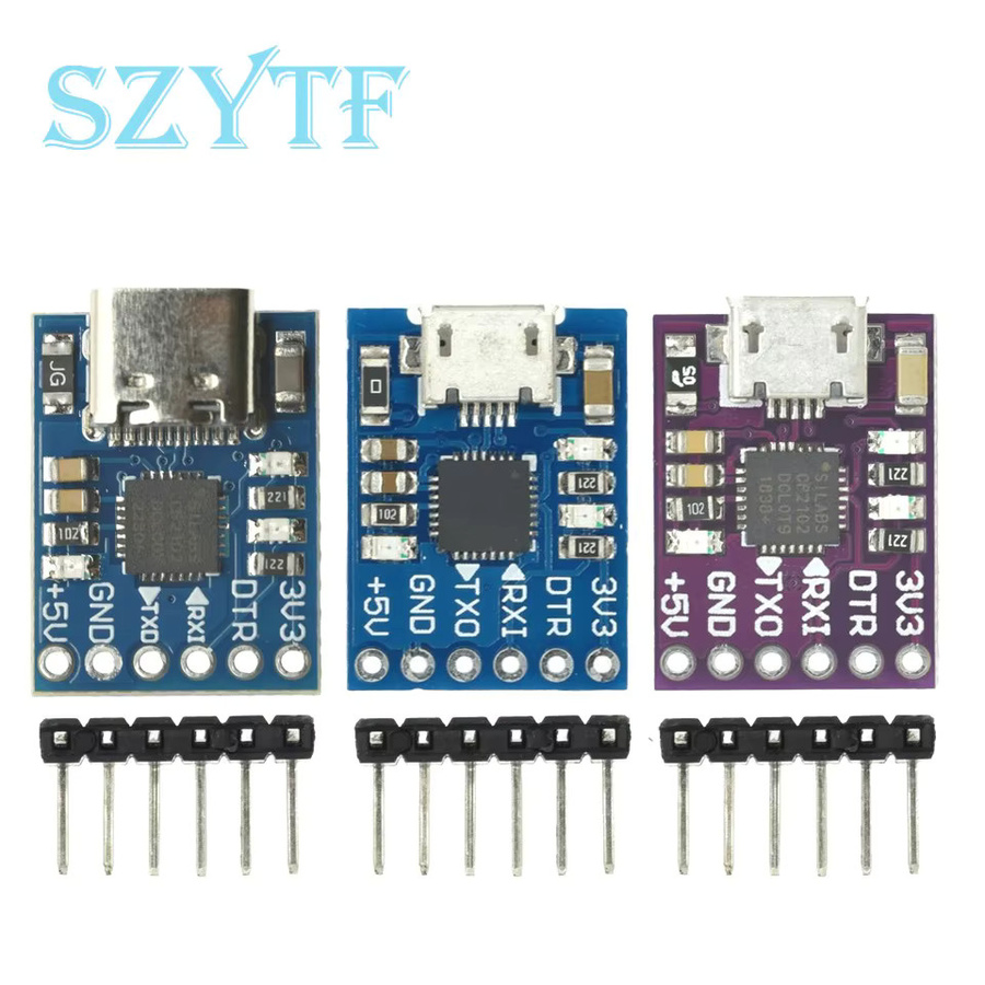 SZYTF USB 2.0 zu UART TTL Serieller Konverter Modul mit Micro USB Anschluss CP2102/CH9102 6/5PIN Stecker - Bild 3