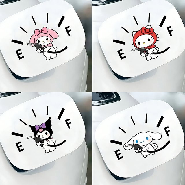 Kawaii Anime Autoaufkleber mit Hello Kitty, Melody, Kuromi und Cinnamoroll zur Dekoration für dein Fahrzeug - Bild 1