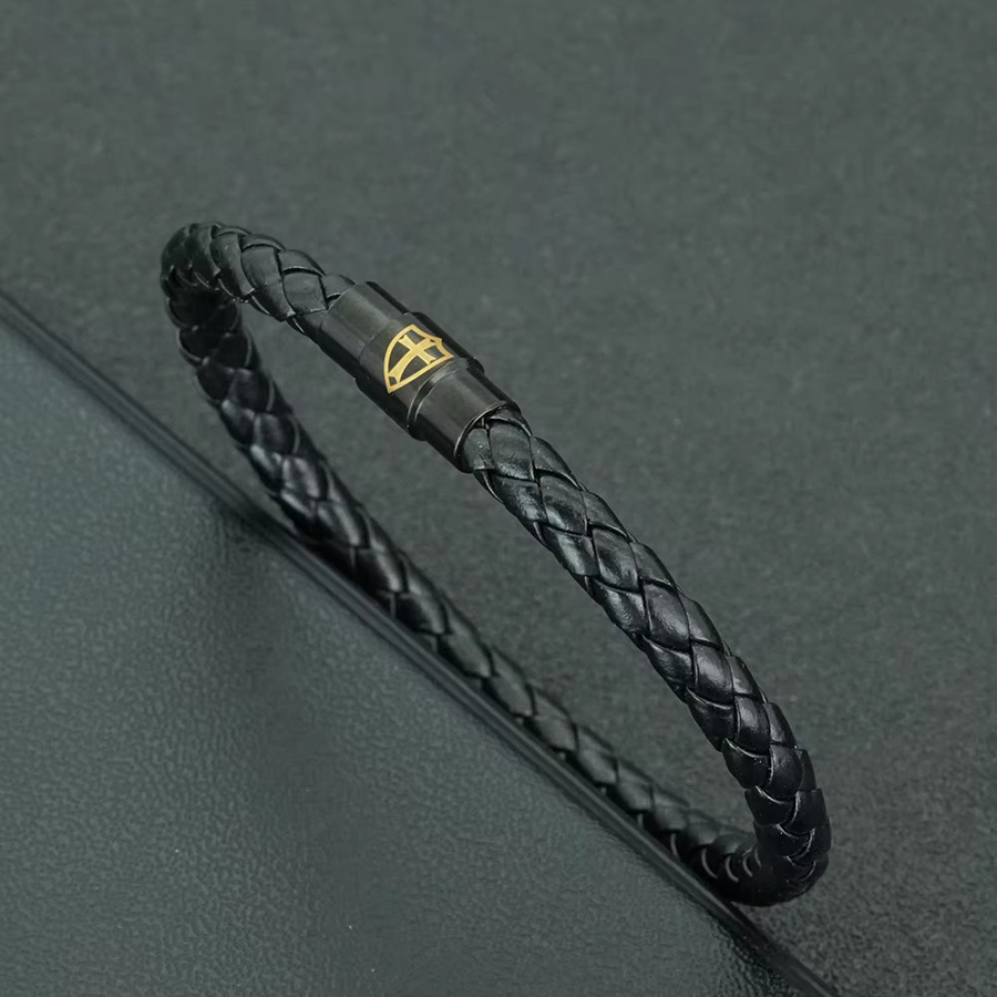 Noter Lederarmband, geflochten, Schwarz, Herren - Bild 4