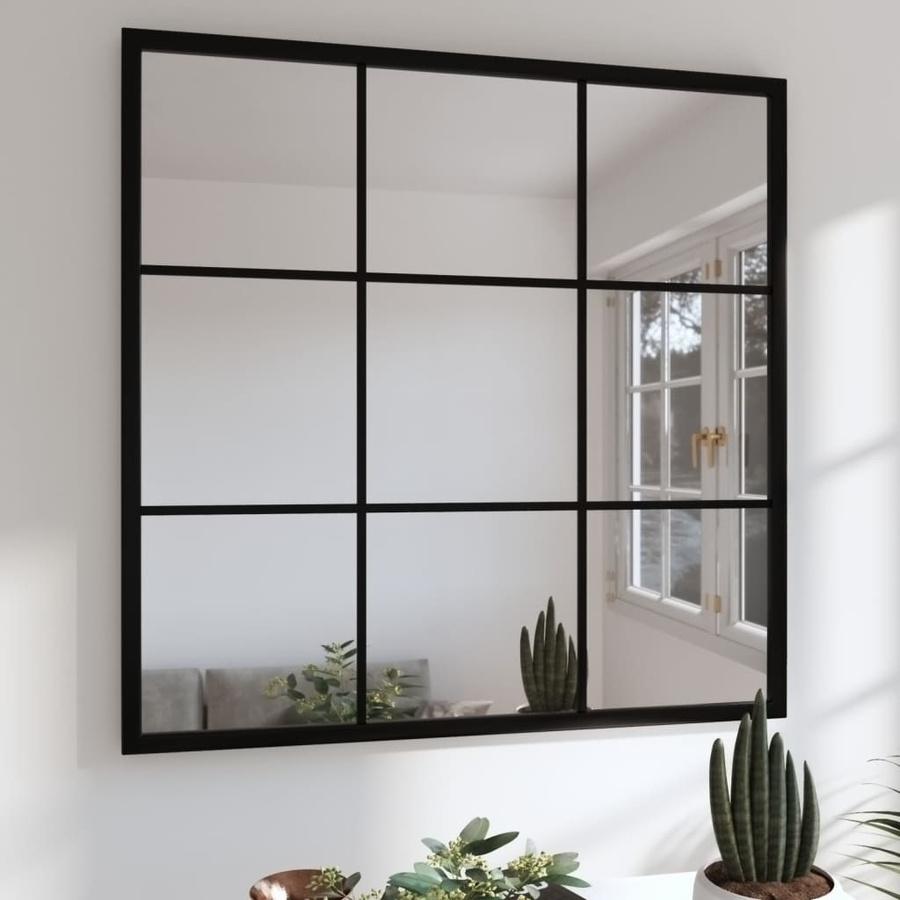 vidaXL Wandspiegel Schwarz Klassisch aus Metall und Glas, B/H: 60 x 60 cm - Bild 2