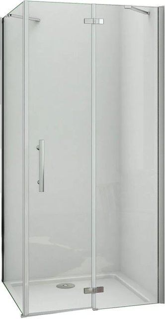 Duschparadies Duschkabine Eckeinstieg mit Nano-Glas und Easy-Clean-Beschichtung, Farbe: Transparent/Silber, B/T/H: 120 x 80 x 195 cm - Bild 1