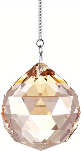 LChome Prisma Lichtperle Sonnenfänger aus Glas in Champagner, transparenter geometrischer Anhänger zur Dekoration - Bild 1