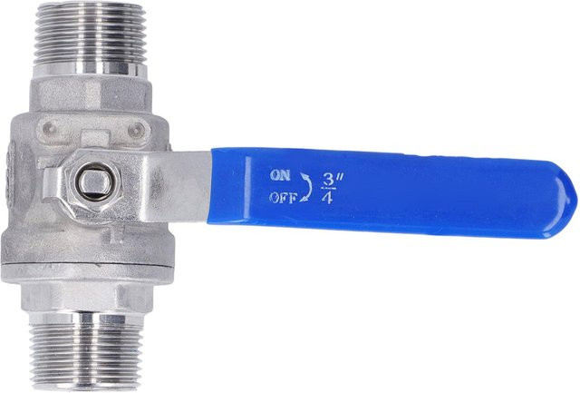 Koogeelife Kugelhahn aus 304 Edelstahl in brushed steel mit 3/4 Zoll NPT Außengewinde für Sanitärarmaturen - Bild 1