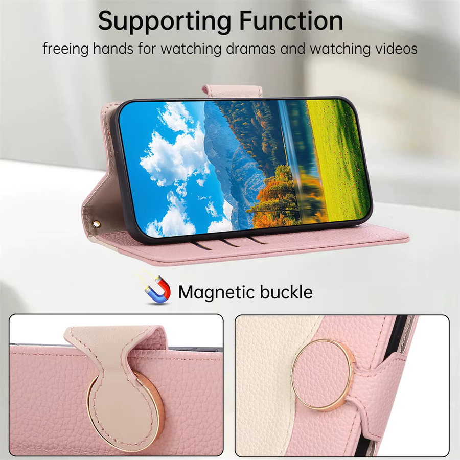 Leder-Handyhülle mit Handschlaufe und Kartenfunktion für Samsung Galaxy S25 Edge S24 Ultra S23 S22 Plus S21 FE Note 20 als Umhängetasche in Blau oder Pink - Bild 2