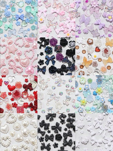 Nagelkunst-Charms, 100 Stück, weiß, glänzend, Damen - Bild 1