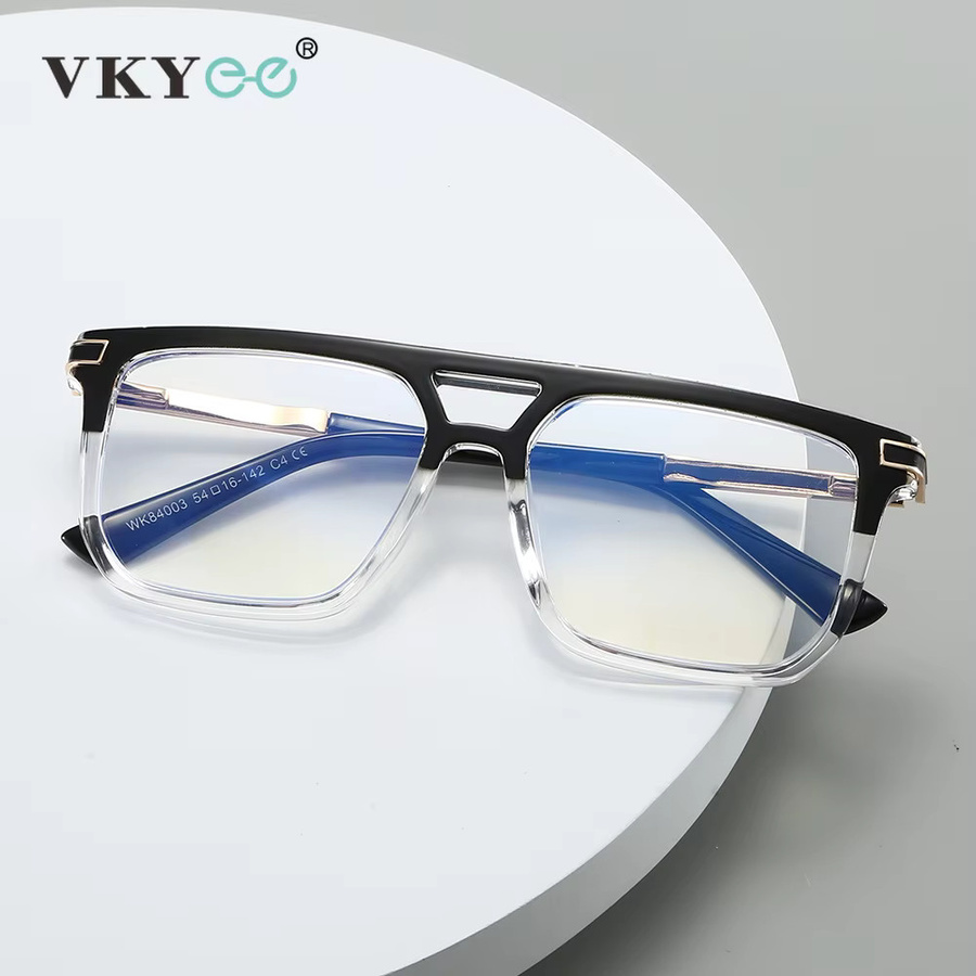 VICKY Lesebrille, Geometrisches Design, Vollrand, Square, Schwarz, Herren - Bild 1