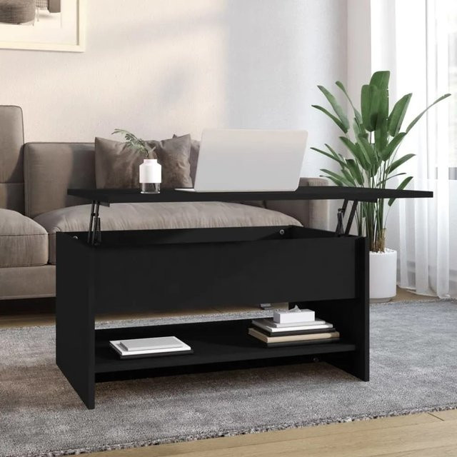 vidaXL Couchtisch Schwarz Modern mit Lift-up-Top aus Holzwerkstoff B: 80 cm, T: 50 cm, H: 40 cm - Bild 1