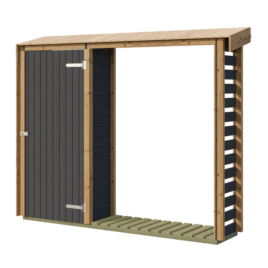 Weka Brennholzregal Killarney in Anthrazit-Eiche mit 300 cm Breite - Bild 2