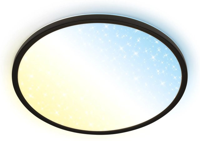 Brilo LED-Panel Slim Sternenhimmel Schwarz, rund, dimmbar mit Fernbedienung, Durchmesser: 37,5 cm, Höhe: 3,3 cm - Bild 1