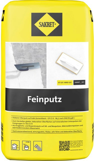 Sakret Feinputz mit einer Körnung von 0-2 mm, 25 kg - Bild 1