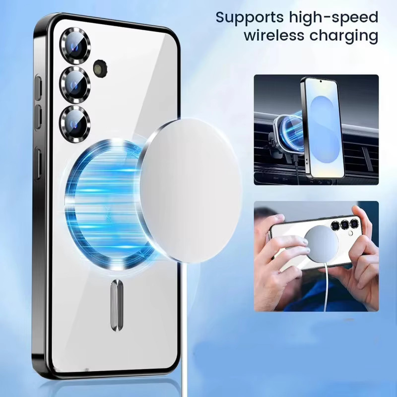 Transparente magnetische Schutzhülle für Samsung Galaxy A57 A37 A56 A35 A17 A36 A07 A54 A26 A16 A15 in Gold - Bild 2