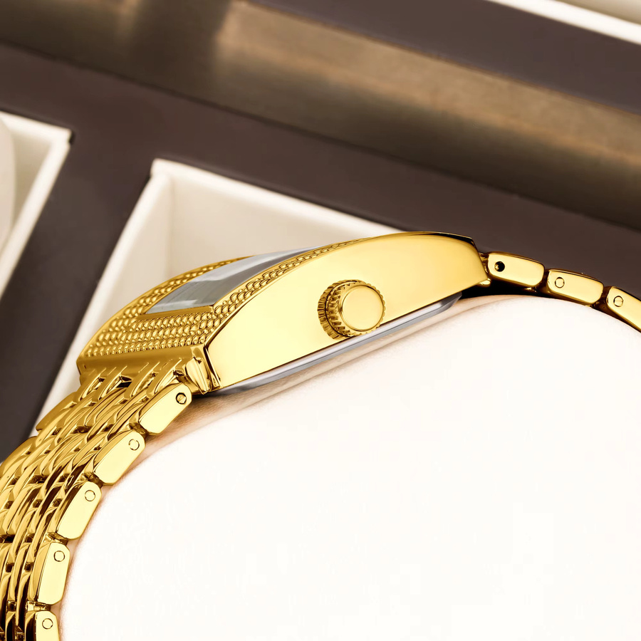 YaLaLuSi Armbanduhr, Quarzuhr, Gold, quadratisch, Damen - Bild 4