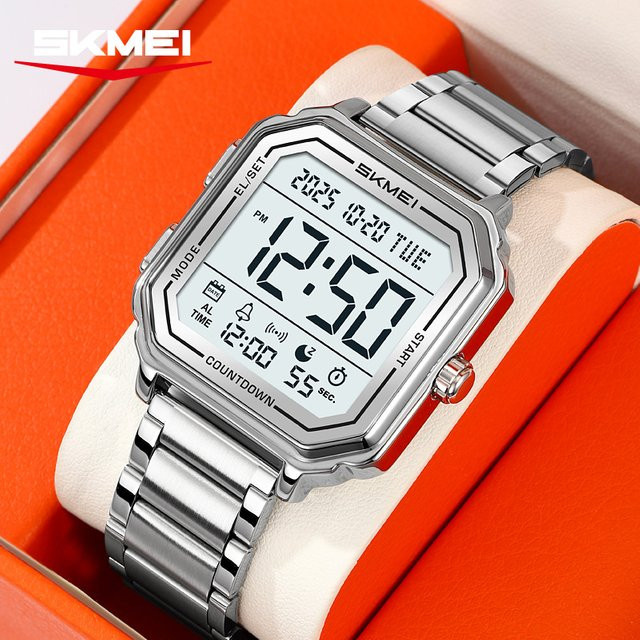 SKMEI Digitaluhr, Chronograph, Quarz, Silikon, Schwarz, Herren - Bild 1