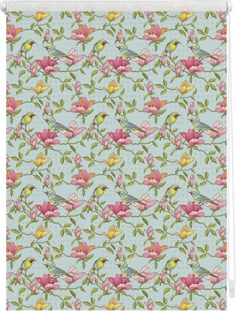 Lichtblick Rollo Klemmfix Birds, blickdicht, grün pink bunt, B: 45 cm, H: 150 cm - Bild 1
