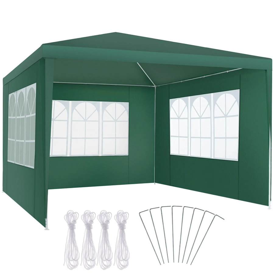 tectake Pavillon Barinas Grün, wasserdicht und mit UV-Schutz, B/T/H: 300 x 300 x 250 cm - Bild 2