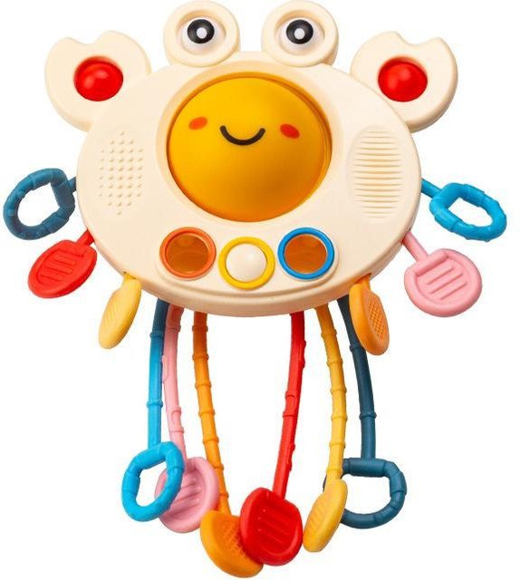 Fashnics Montessori Sensorische Entwicklung Baby Spielzeug, Pull String Finger Greifen Training, ab 0 Jahre, beige - Bild 1