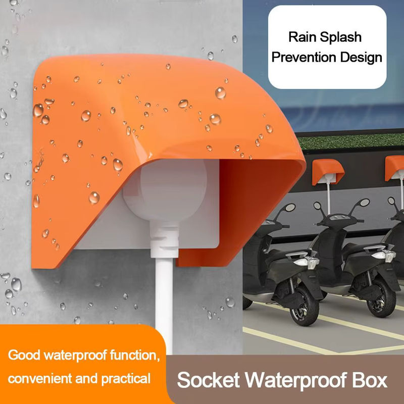 Wasserdichte Box für Außensteckdosen Typ 86, regensichere elektrische Steckerabdeckung in Orange - Bild 5