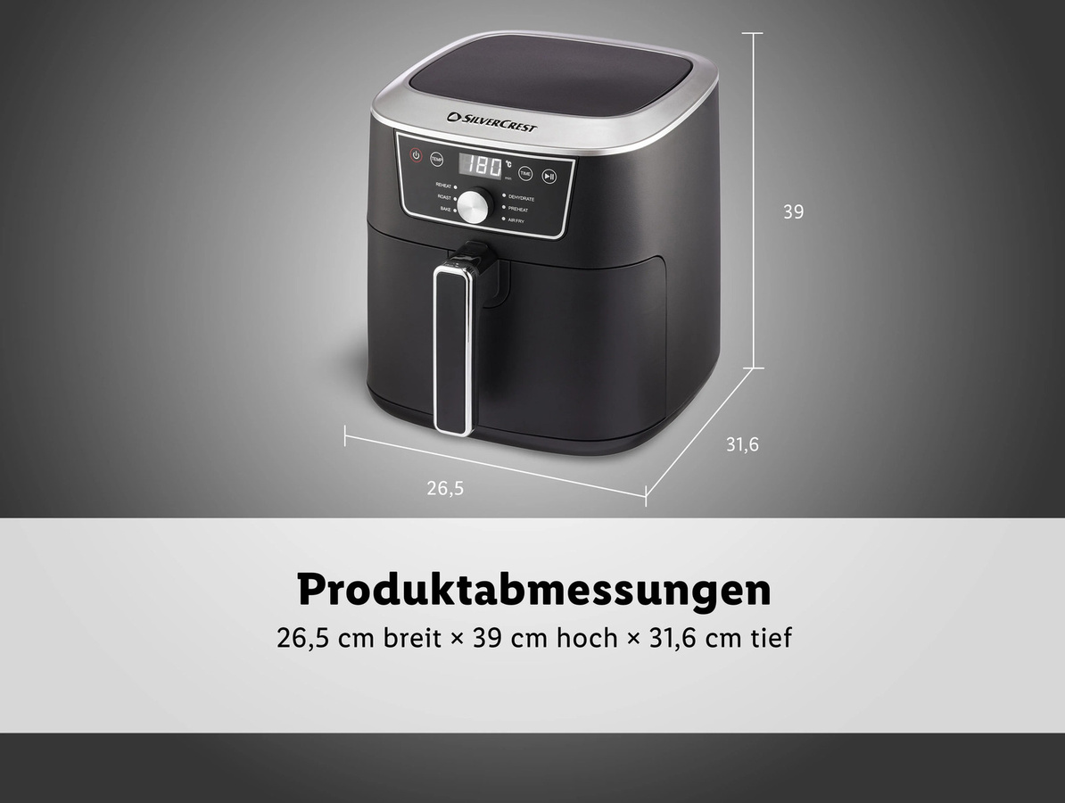 SILVERCREST Heißluftfritteuse SHFD 2150 B1 in Schwarz mit 6,7 l Fassungsvermögen - Bild 2