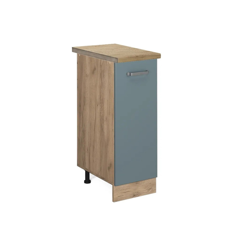 Vicco Apothekerschrank R-Line Blau-Grau/Goldkraft Eiche, moderner Küchenschrank mit Scharniertüren, B/T/H: 60,0 x 30,0 x 81,6 cm - Bild 2